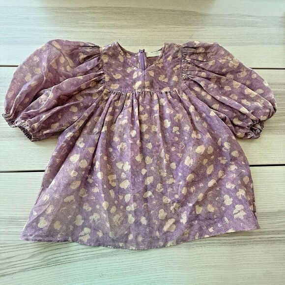 Ulla Johnson Livana Silk-Cotton Blend Puff Sleeve Lightweight V-Neck Top size 2 - Picture 5 of 13